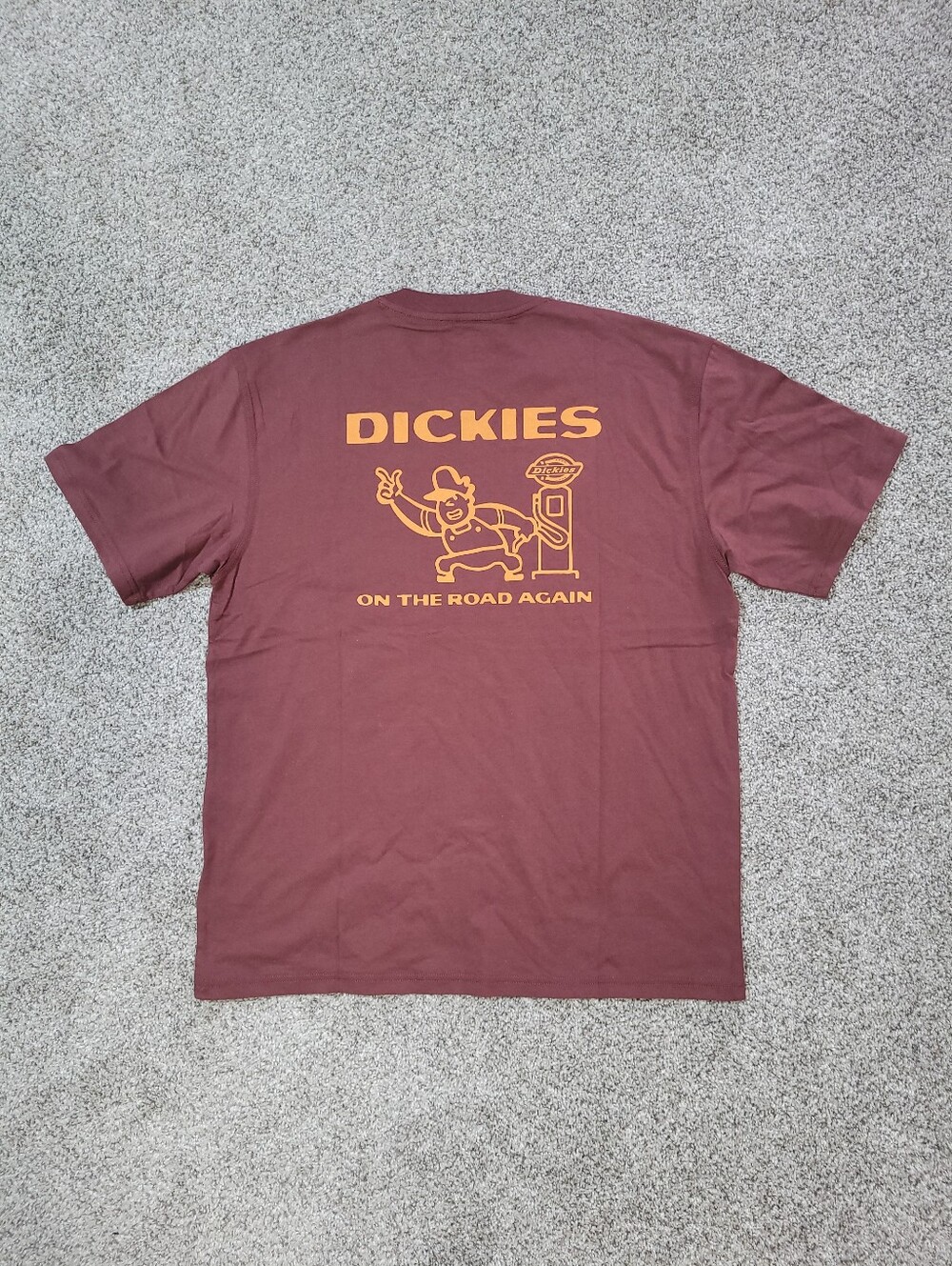 DIckies Mens Large On The Road Again Graphic Print Cotton Tshirt Mechanic Logo